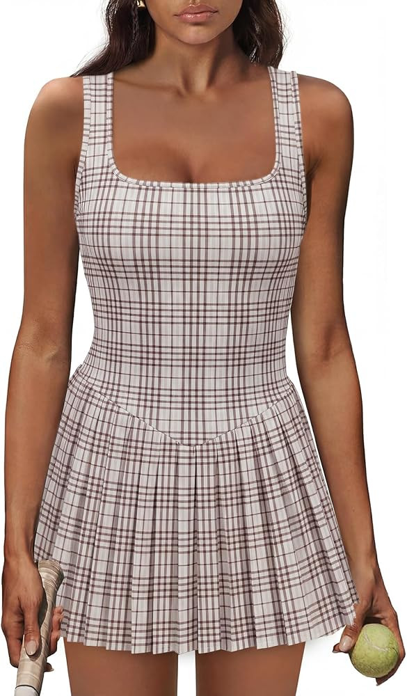 NIASHOT Athletic Dress for Women with Shorts Sleeveless Womens Golf Dress | Amazon (US)