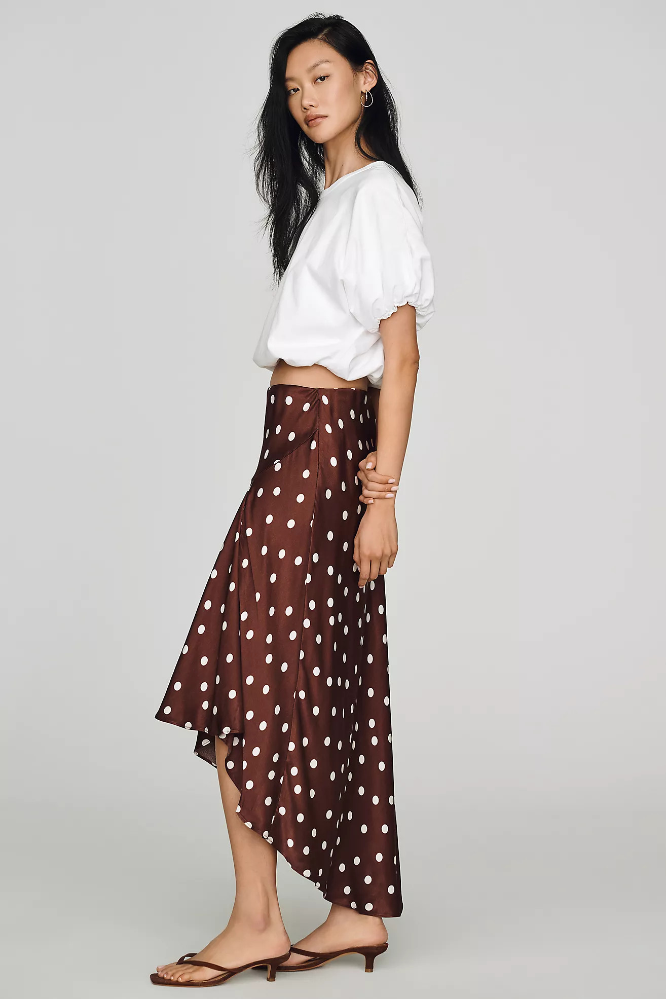 Maeve Satin High-Low Slip Skirt | Anthropologie (US)