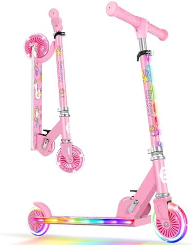 BELEEV V2 Scooters for Kids with Light-Up Wheels & Stem & Deck, 2 Wheel Folding Scooter for Girls... | Amazon (US)