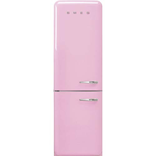 Smeg FAB32 Retro Refrigerator-Freezer – 50s Style Fridge with Bottom Freezer, No-Frost, LED Display & Lighting, LifePlus Zone, Multi-Airflow – 12.2 cu ft – Made in Italy - Pink | Amazon (US)