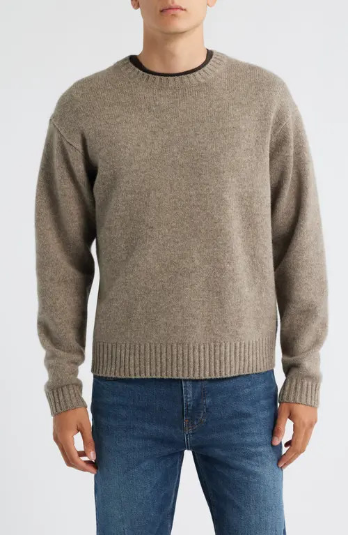 FRAME Yak Hair & Merino Wool Sweater in Dark Taupe at Nordstrom, Size Small | Nordstrom