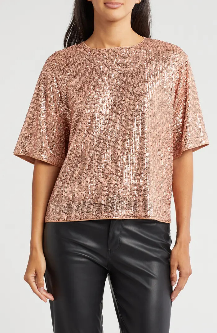 WISHLIST Short Sleeve Sequin Top | Nordstromrack | Nordstrom Rack