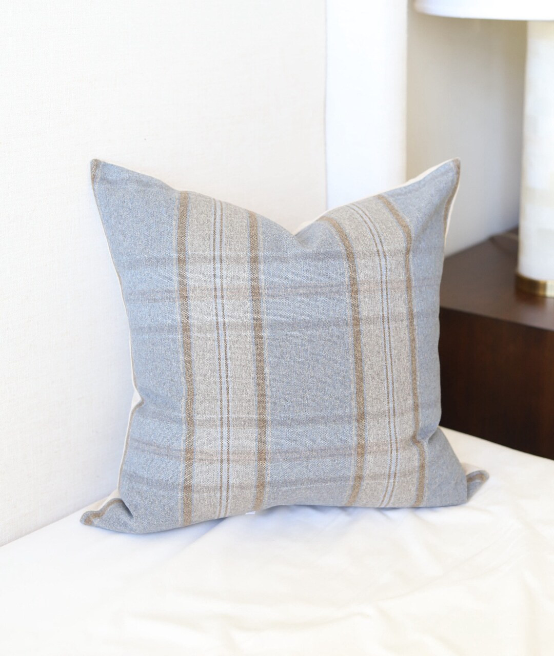 Throw Pillow Plaid Blue Pillow Cover for Living Room Accent Pillow Blue Plaid Pillow Cover for Be... | Etsy (US)