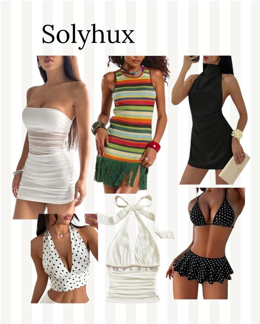 Upgrade your summer style with these gorgeous dresses, trendy halter tops, and playful polka dot swimwear from Solyhux! Click the link in bio to shop the look! #LTKswim #SummerOutfits #VacationStyle 

 #LTKdayinmylife #LTKgrwm #LTKootd