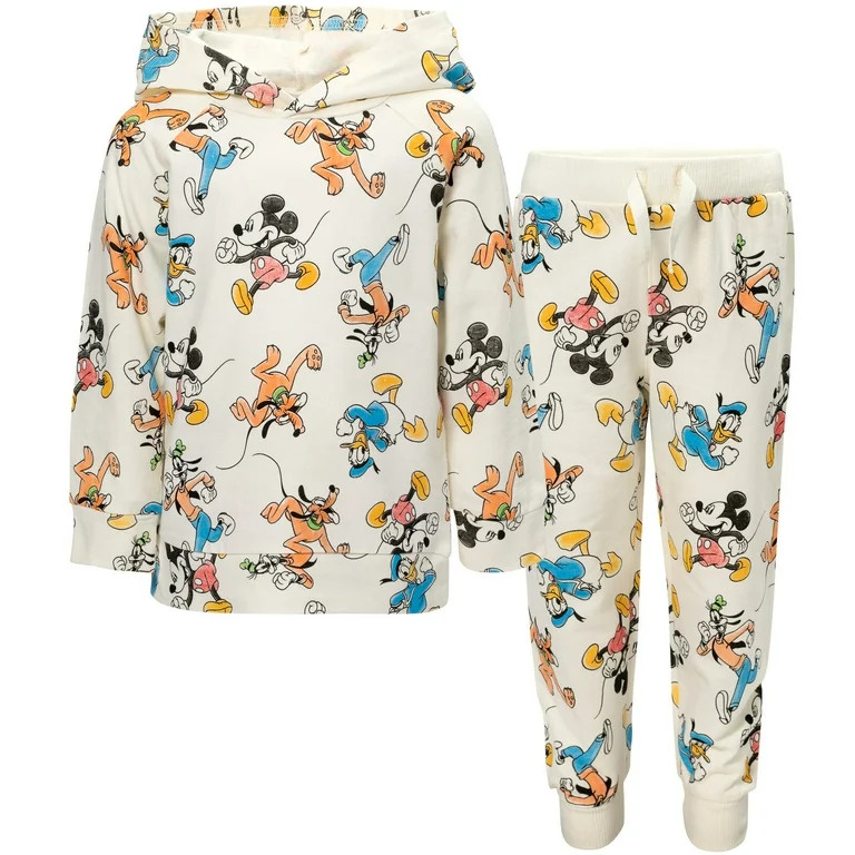 Disney Mickey Mouse Goofy Donald Duck Little Boys French Terry Hoodie and Jogger Pants Set | Walmart (US)