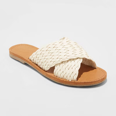 Women's Tabitha Woven Crossband Slide Sandals - Universal Thread™ | Target