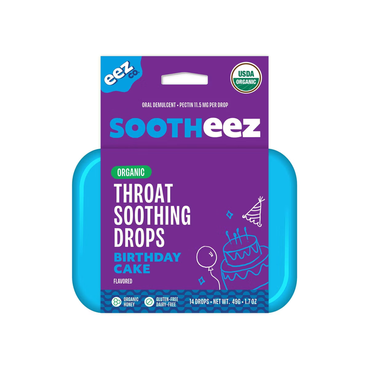 The Eez Co. Sootheez Organic Throat Soothing Drops - Birthday Cake - 14ct | Target