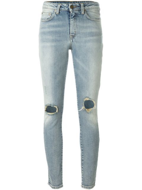 Saint Laurent Skinny-jeans Im Used-look | FarFetch DE