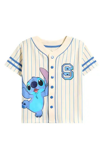 Jem Kids' Disney 'Lilo & Stitch' Baseball Shirt in White at Nordstrom Rack, Size 5 | Nordstrom Rack
