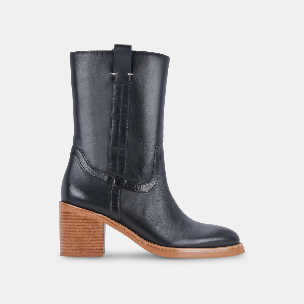 COLETE BOOTS BLACK LEATHER | DolceVita.com