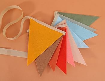 Felt Bunting Banner - Colorful Bunting Banner, Boho Nursery Wall Hanging, Wedding Birthday Flag H... | Amazon (US)