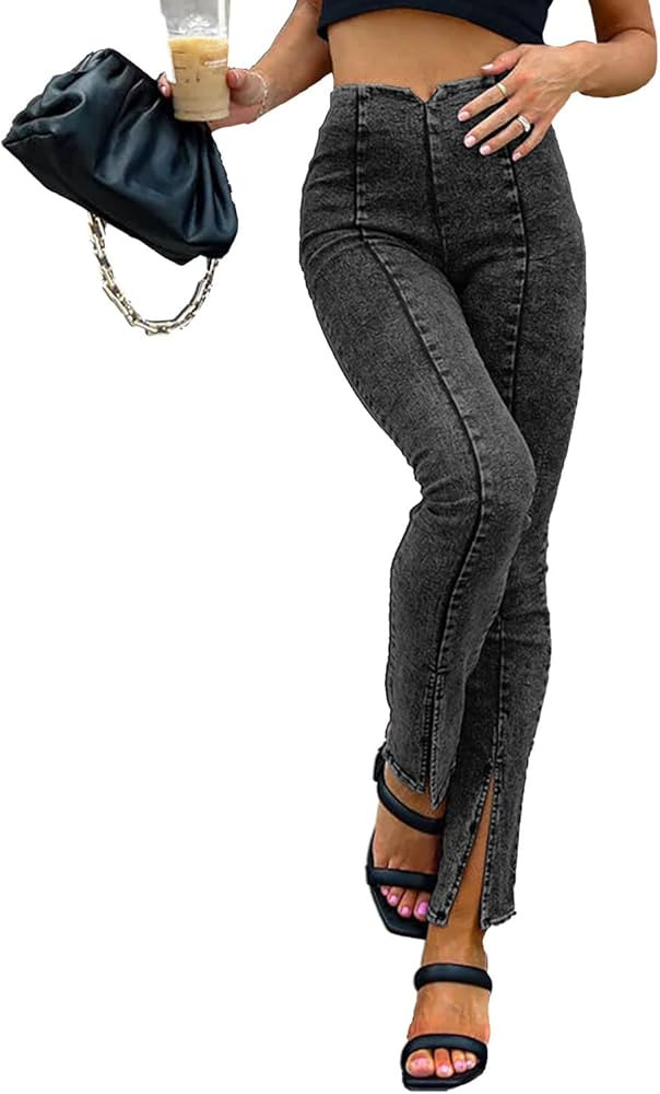 RAISECOM Jeans for Women High Waist Elastic Skinny Clothing Curvy Stretch Distressed Trouser Legs... | Amazon (US)