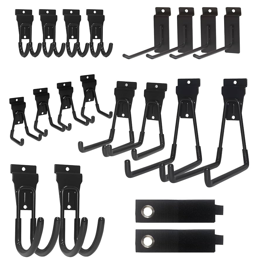 NeatiEase 20 PCS Slatwall Accessories Kit for Garage Rooms Shops Storage Organizing Display, Slat... | Amazon (US)