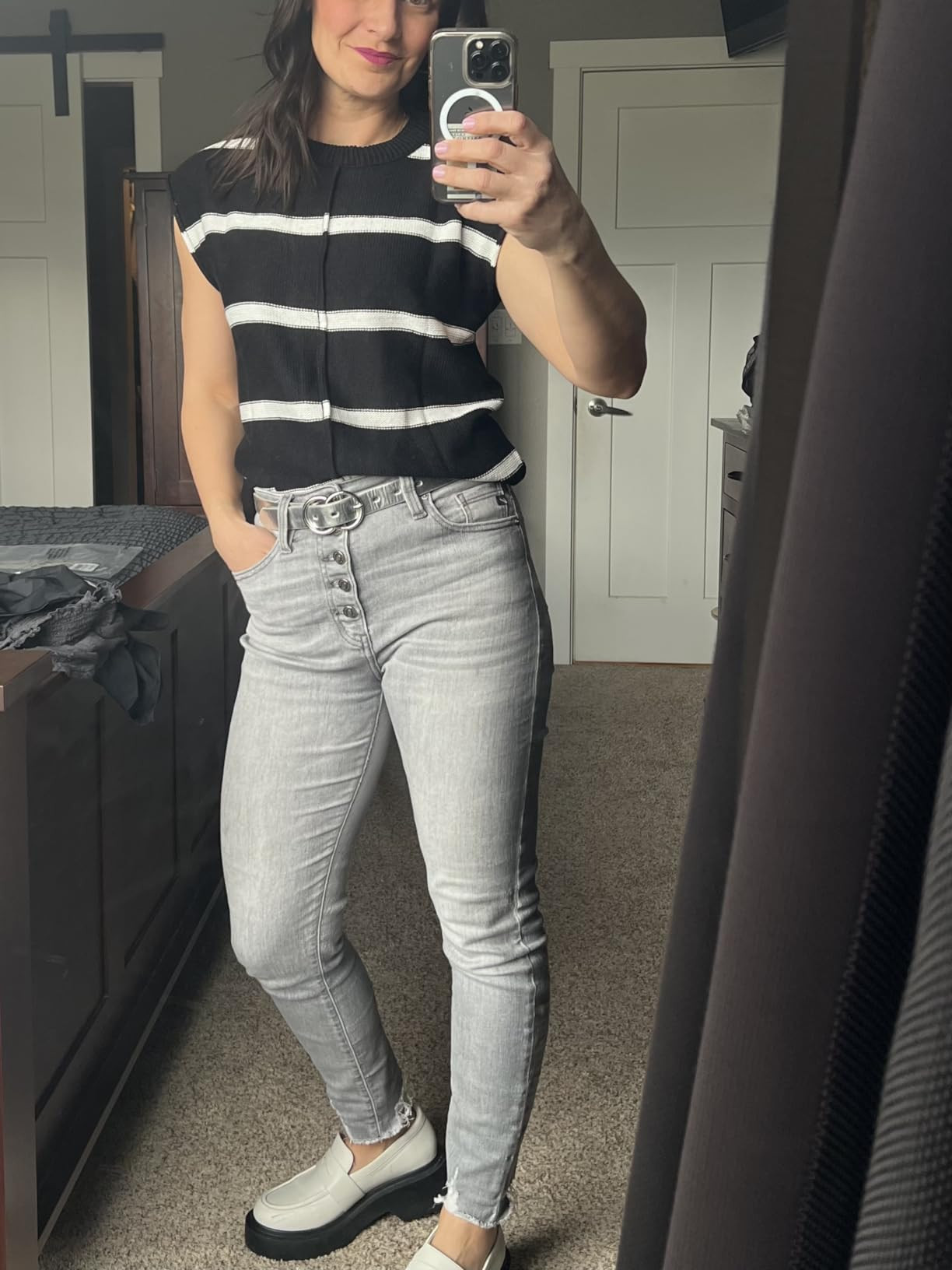 Saodimallsu Womens Cap Sleeve Tank Tops Striped Crew Neck Casual Loose Fit Spring Summer Pullover... | Amazon (US)