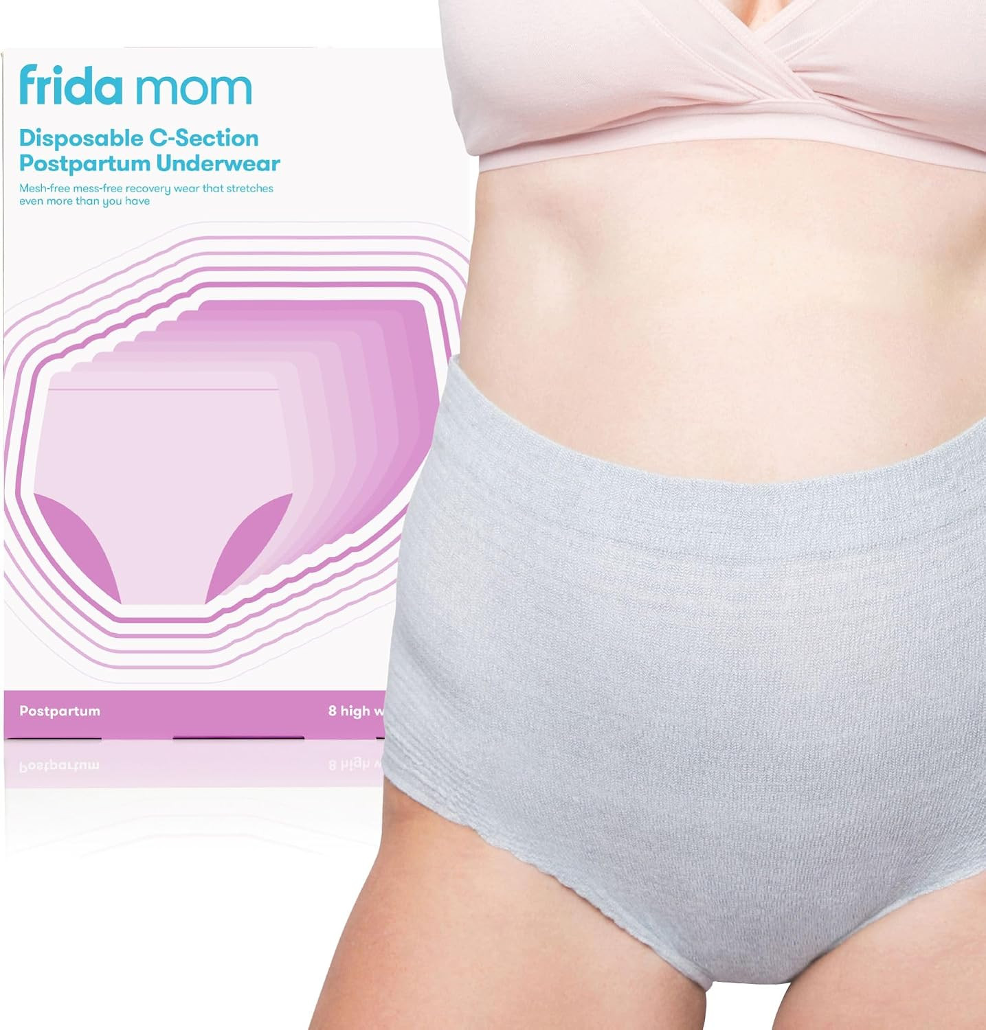 Frida Mom Postpartum Underwear for C-Section Recovery, Disposable High Waist with Stretch Support | Amazon (US)