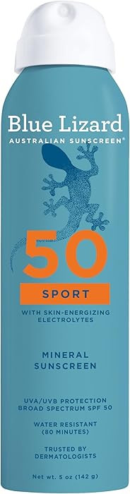 BLUE LIZARD Sport Mineral Sunscreen Spray SPF 50+, Dermatologist-Recommended Brand, Broad-Spectru... | Amazon (US)