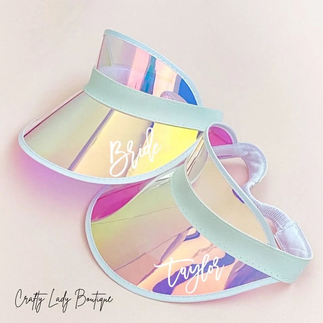 Personalized holographic visor for bachelorette party | Etsy (US)