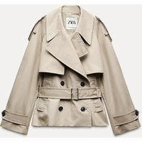 Zara Collection Short Trench Coat In Sand - M-L - Woman | Zara UK