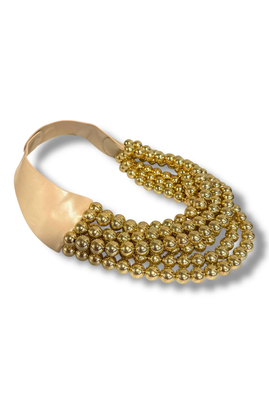 Carla Gold Smooth Bead Statement Necklace | The Willow Tree