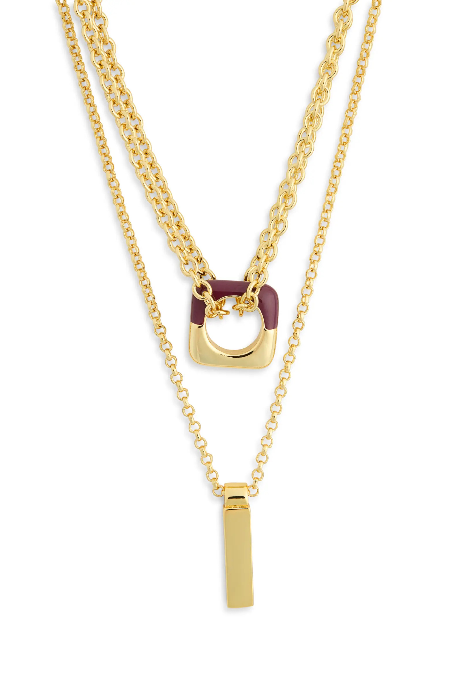 Enamel Layered Chain Necklace | Nordstrom Rack