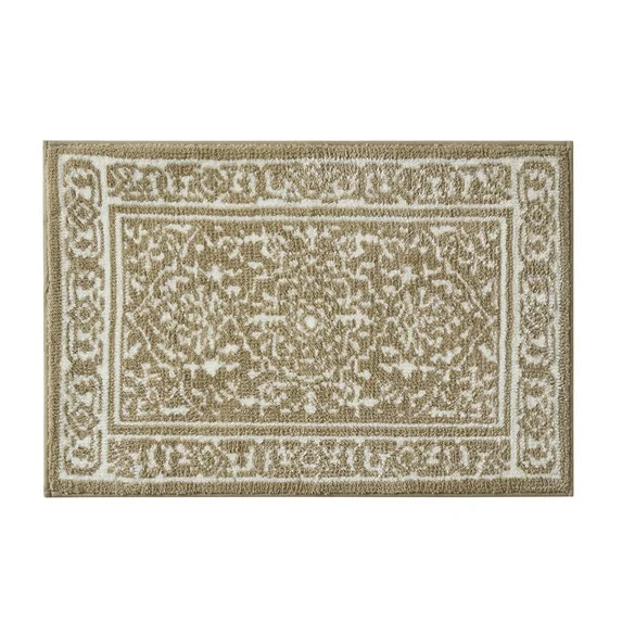 My Texas House Lacey Taupe Medallion Knitted Bath Rug, 20" x 32" | Walmart (US)