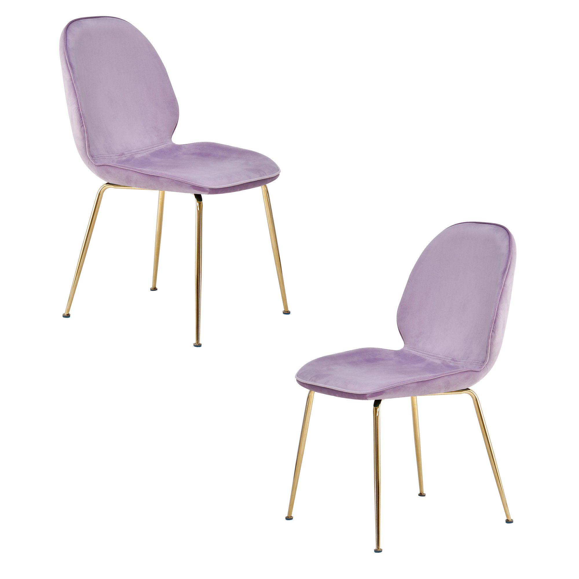 Best Master Furniture Tara Lavender Velvet and Gold Dining Chair, Set of 2 | Walmart (US)