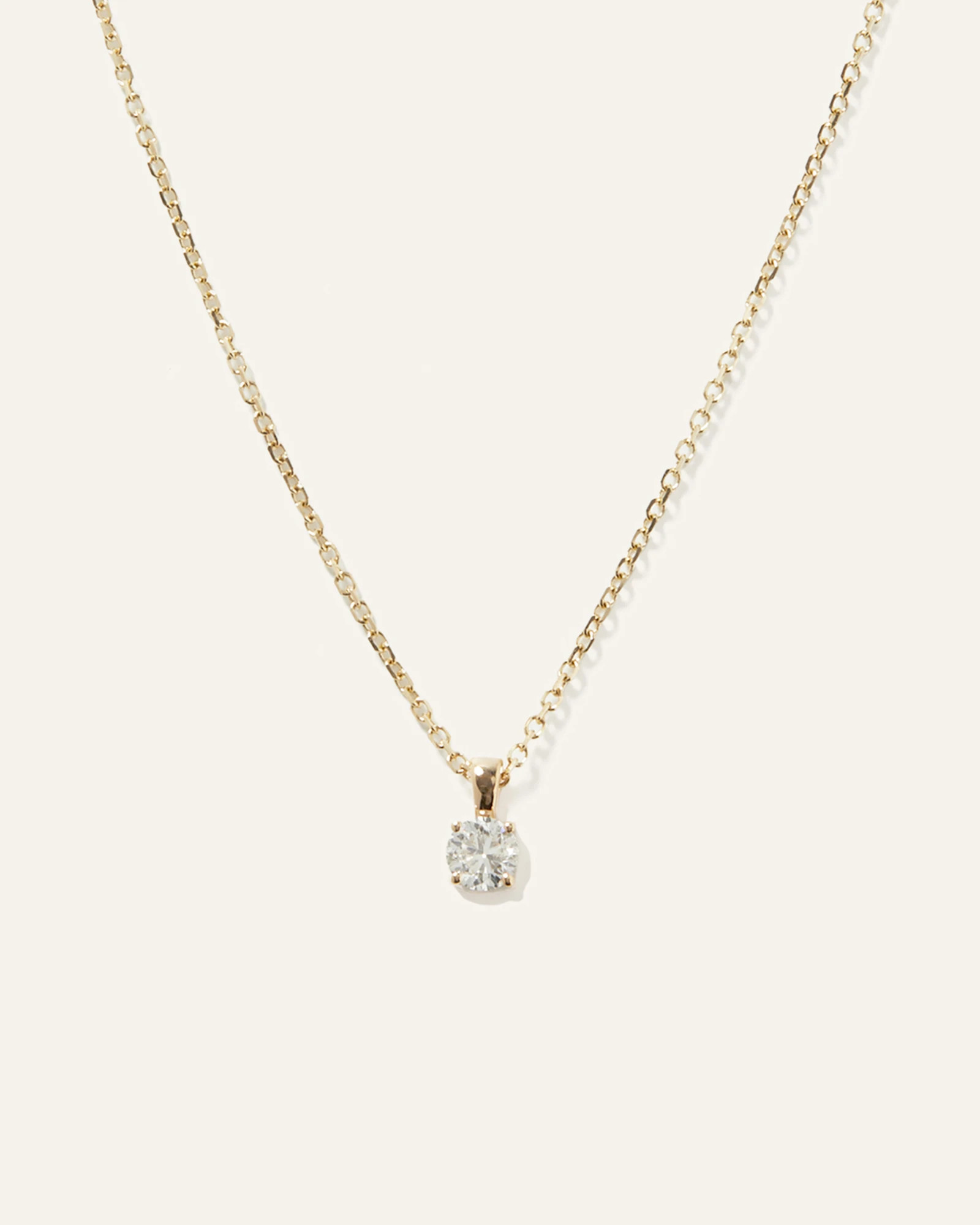 14k Gold Natural Diamond Solitaire Necklace | Quince