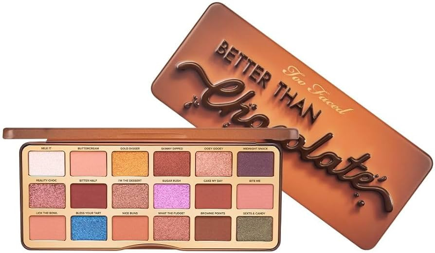 Too Faced Better Than Chocolate Paleta de sombras de ojos | Alto pigmento, brillo + mate, 0.7 onz... | Amazon (US)