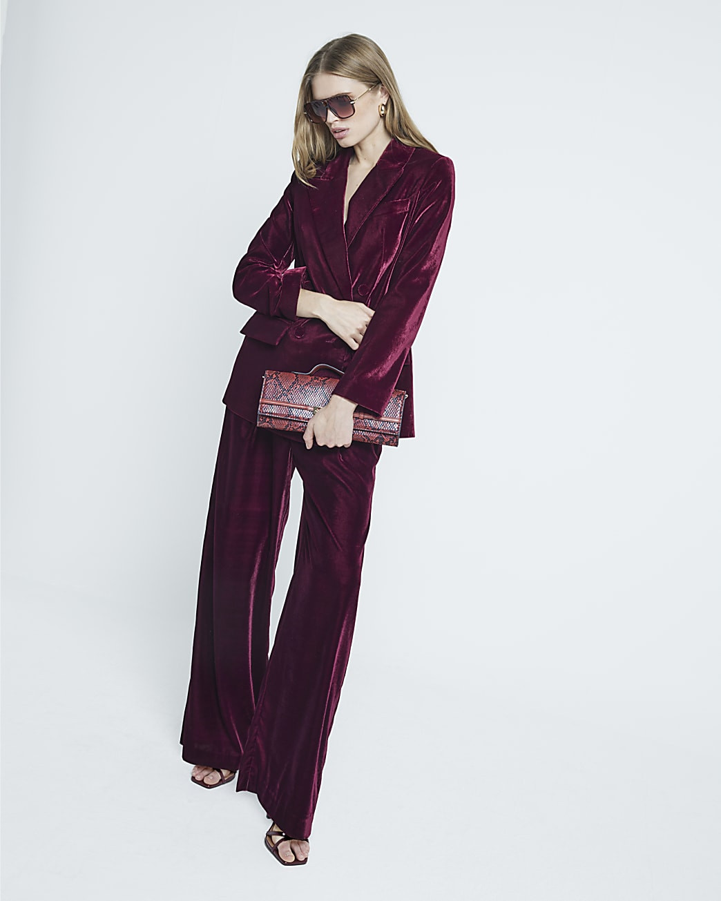 Red Velvet Blazer | River Island UK & IE