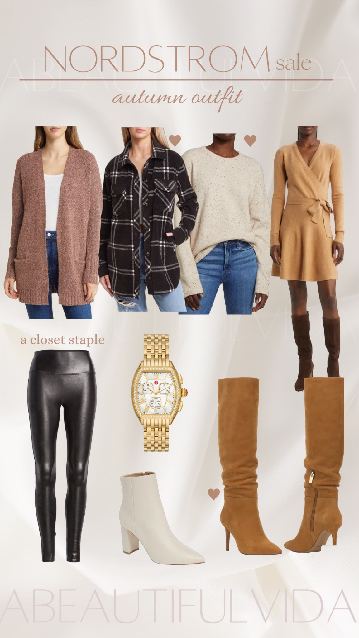 Nordstrom anniversary sale: fall outfit inspo 

Michele watch // spanx faux leather leggings // OTK boots // sweater// cardigan 

#LTKshoecrush #LTKstyletip #LTKxNSale