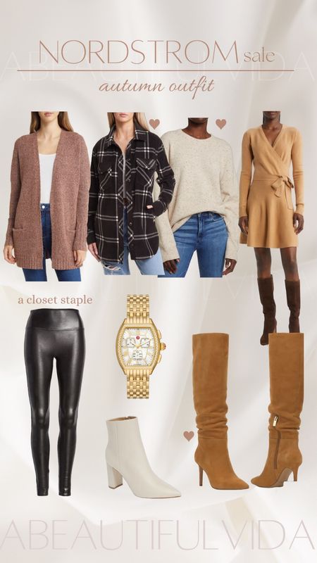 Nordstrom anniversary sale: fall outfit inspo 

Michele watch // spanx faux leather leggings // OTK boots // sweater// cardigan 

#LTKshoecrush #LTKstyletip #LTKxNSale