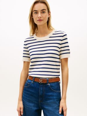Stripe Lightweight Short-Sleeve Sweater | Tommy Hilfiger | Tommy Hilfiger (US)