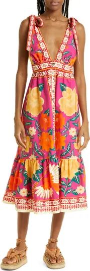 Flower Tapestry Midi Dress | Nordstrom