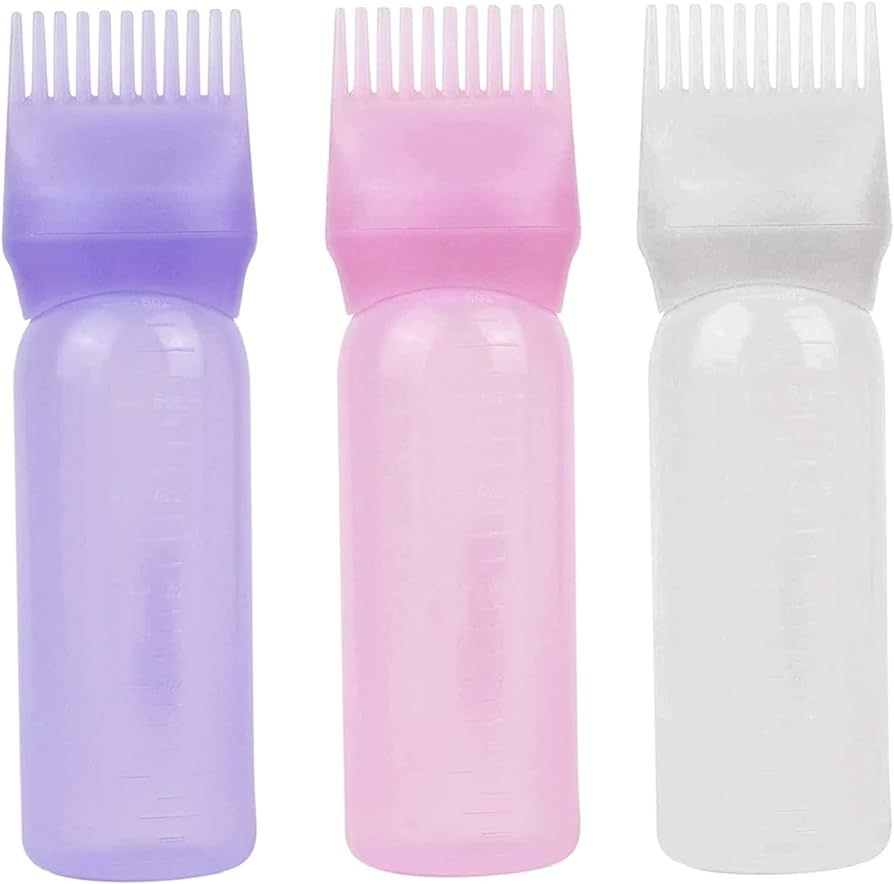 Root Comb Applicator Bottle 6 Ounce Applicator Bottle for Hair Dye 3 Pack Hair Oil Applicator wit... | Amazon (US)