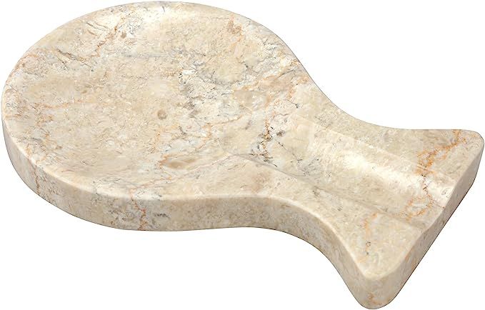 Creative Home Natural Champagne Marble Rest Spoon Cooking Utensil Holder, 8.6" L x 4.9" W x 0.8" ... | Amazon (US)