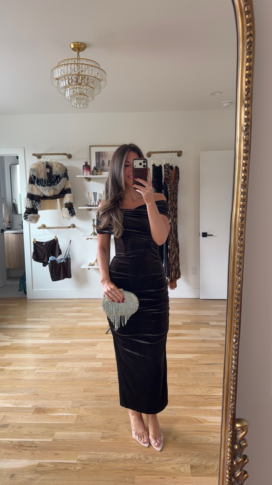 brown velvet off-the-shoulder midi with a ruched fitted bodice vici fall and winter wedding guest and special occasion dress ✨

codes -
Vici: Emerson35
Revolve: tulip 

In 5’4” and wearing my usual smalls

fall event, fall wedding guest dresses, cocktail dresses, semi-formal dresses, black tie wedding guest dresses, destination wedding guest dresses, garden party dresses, wedding guest outfit ideas

#LTKWedding #LTKSeasonal #LTKootd