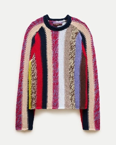 Eckhaus Latta x J.Crew art sweater 

Introducing a limited-edition collection of J.Crew icons, reimagined through the lens of Eckhaus Latta. In true Eckhaus fashion, they've put their own spin on a classic striped sweater by turning the stripes vertically.

#LTKSeasonal #LTKootd #LTKWorkwear