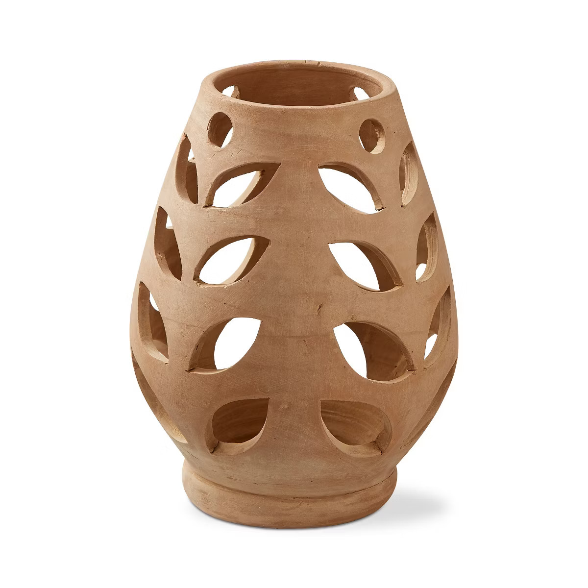 tagltd Artisan Terracotta Lantern Pillar Candle Holder, 8.25L x 8.25W x 11.0H inches | Target