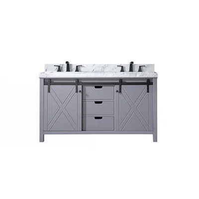 60 In. W X 22 In. D Double Bath Vanity With Carrara Marble Countertop And Faucet Set | Wayfair North America