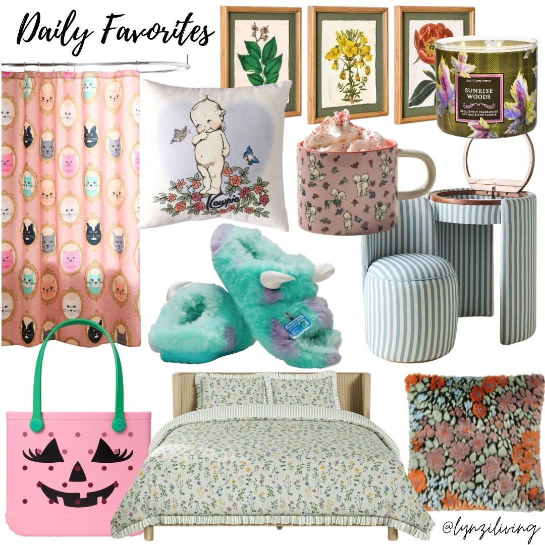 Daily Favorites 

Cute home decor, happy home decor, dopamine decor, cat shower curtain, Kewpie throw pillow, cute throw pillow, Kawaii decor, floral wall art, colorful home decor, autumn candle, fall candle, Kewpie mug, cute mug, monsters Inc. crocs, monsters Inc. slippers, Striped makeup vanity, cute makeup vanity, floral throw pillow, floral bedding, botanical bedding, Halloween bogg bag, jack-o’-lantern bogg bag, Halloween bag

#LTKFindsUnder100 #LTKHalloween #LTKFindsUnder50