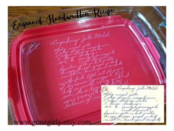 Transform HANDWRITTEN RECIPE into an engraved 9x13 Pyrex - Family Favorite for Loved One | Etsy (US)