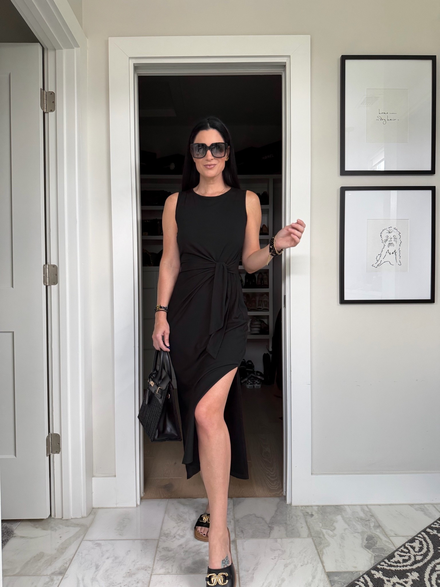 In love with this black midi dress! I’m wearing a size small. 

Use code 20ASHLEY for 20% off my Lisi Lerch bag.