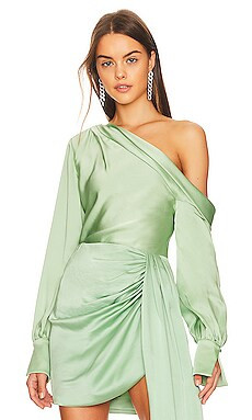 Alice One Shoulder Top in Celery | Revolve Clothing (Global)