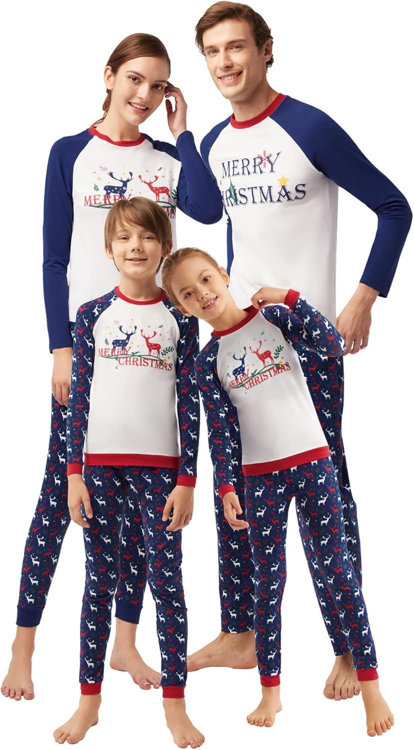 SIORO Matching Family Christmas Pajamas Set Holiday Santa Deer Pjs Sleepwear for Family | Amazon (US)