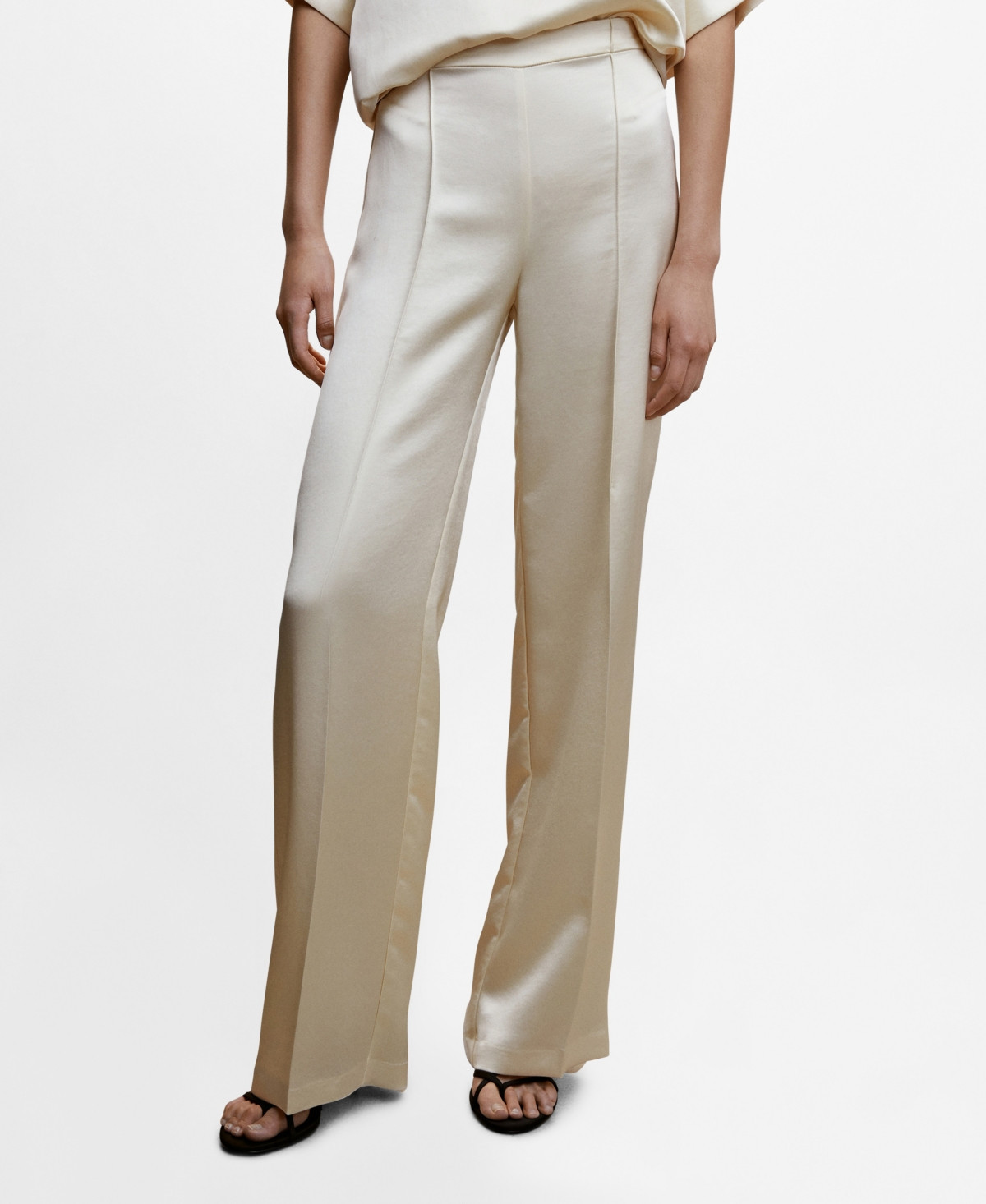 Mango Women's Regular-Fit Satin Trousers | Macys (US)