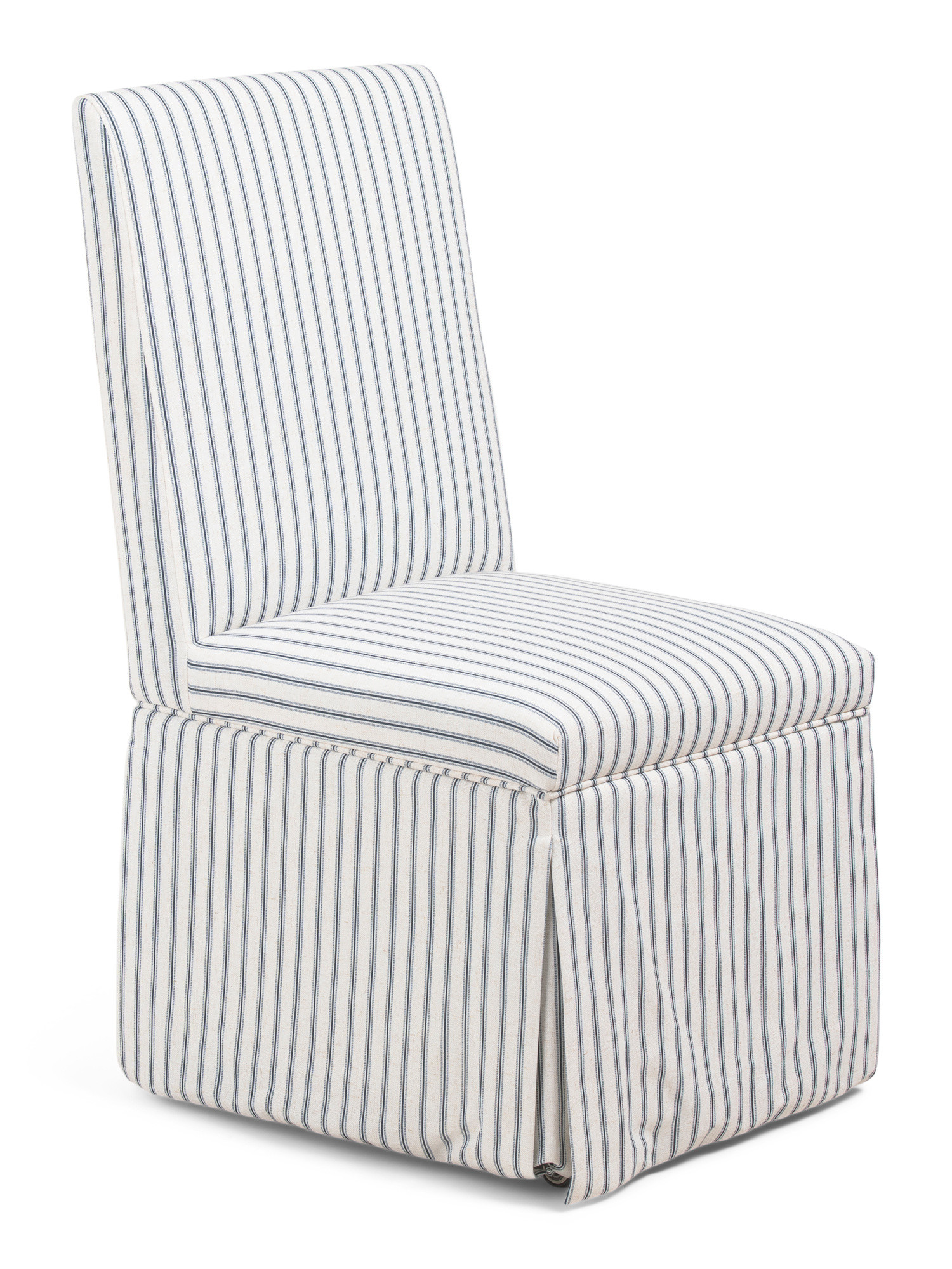 Striped Slipcover Rolling Caster Wheel Dining Chair | TJ Maxx