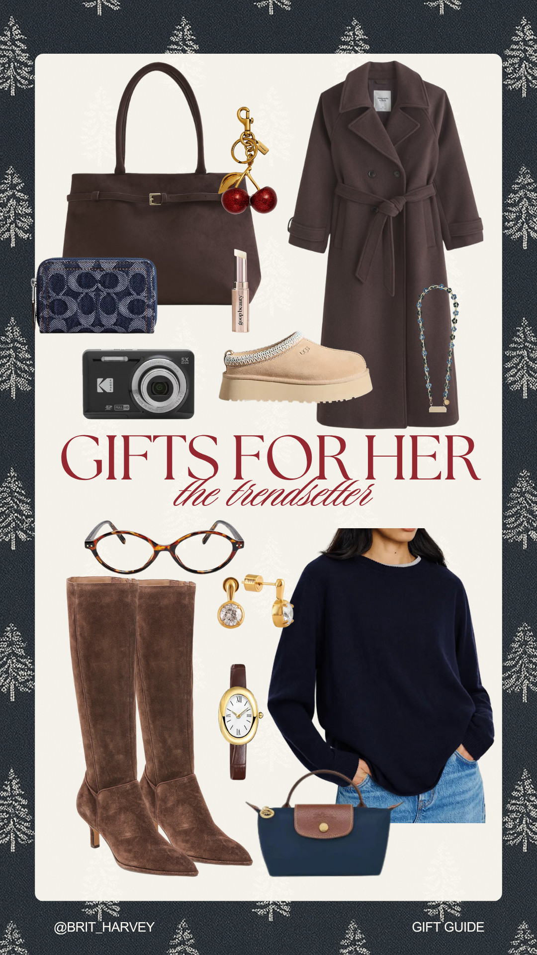 Holiday Gift Guide 🎁 | For Her: The Trendsetter.
Shop elevated and effortlessly cool finds — wool coats, suede boots, cashmere sweaters, designer-inspired bags, and accessories she’ll wear all year long. Perfect for moms, sisters, or best friends with effortless style.
#HolidayGiftGuide #LTKUnder100 #WinterFashion #StylishGifts #GiftsForHer 

 