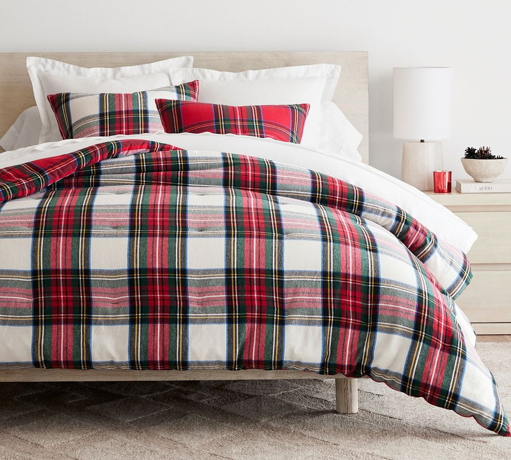 Stewart Plaid Flannel Reversible Comforter | Pottery Barn (US)