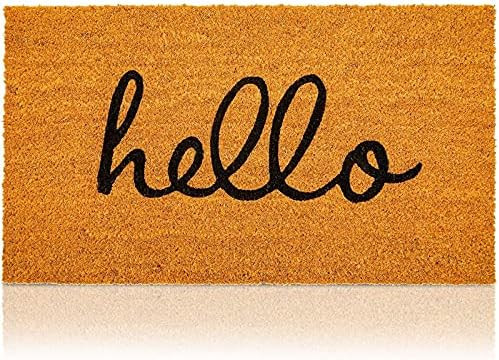 Coco Coir Door Mat Outdoor, Hello Natural Nonslip Welcome Doormat (17 x 30 in) | Amazon (US)