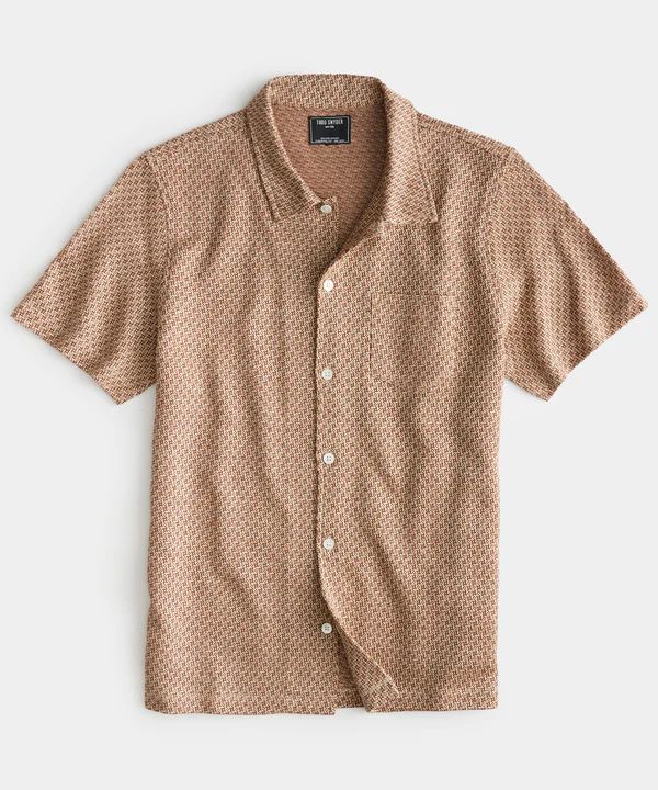 Full-Placket Double Knit Polo in Gingersnap | Todd Snyder